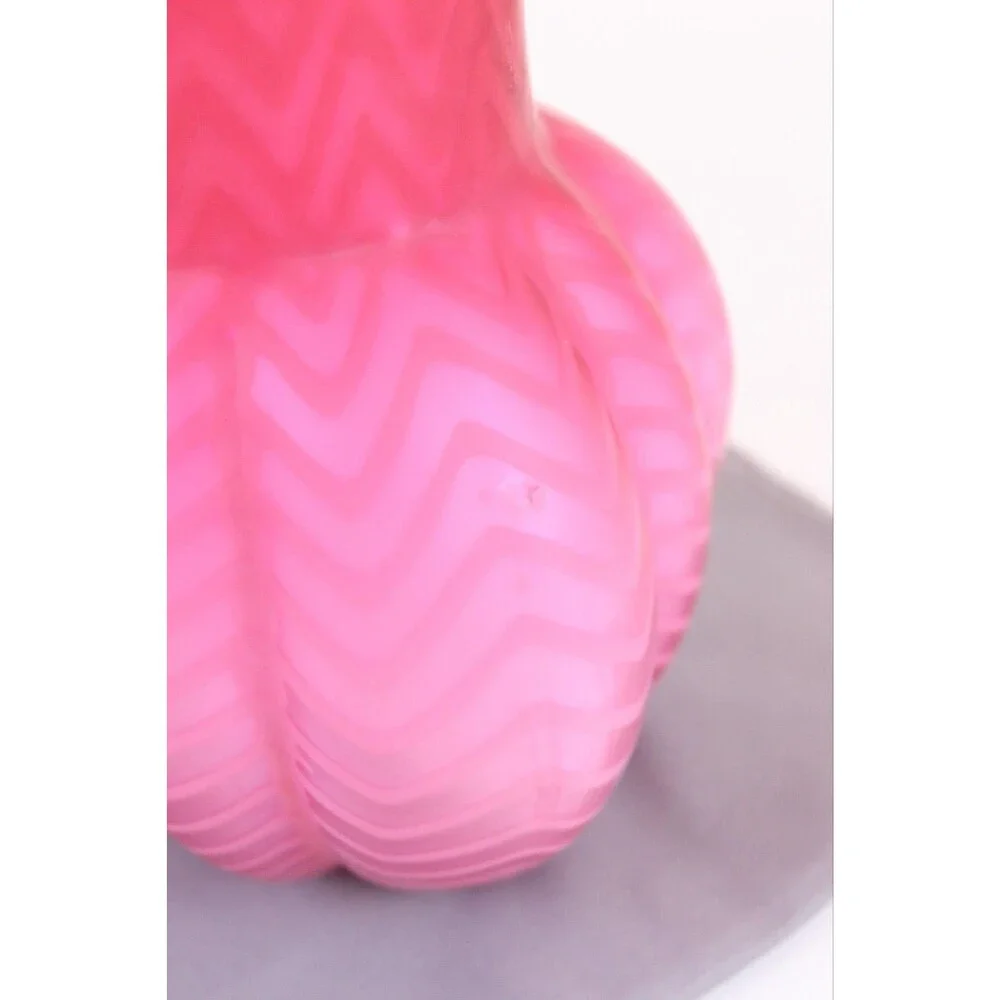 Mt Washington Pink Mother of Pearl Satin Glass Herringbone Pitcher 7.5 READ